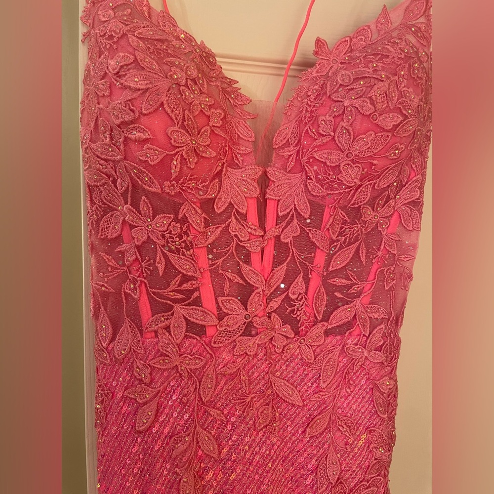 Flirt Prom & Pageant Amarra Pink Corset Prom Dress - Picture 12 of 15